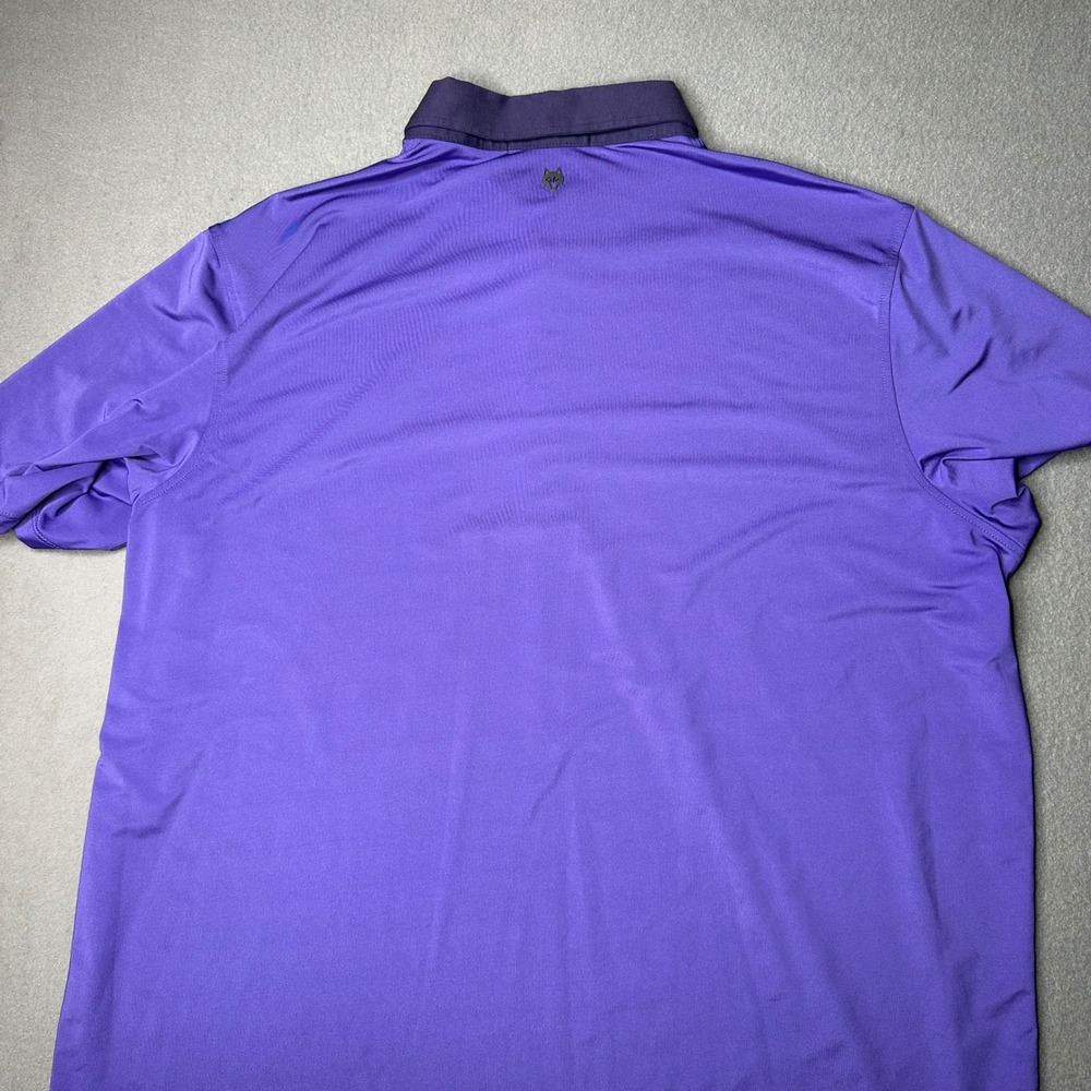 Greyson Polo Shirt Mens XL Purple Short Sleeve Performance Golf Wolf Logo - Picture 9 of 11